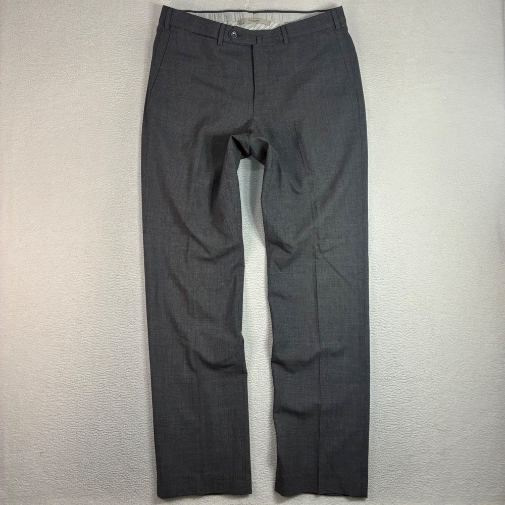 Ermenegildo Zegna Wool Dress Pants Men 34x35 Gray Pleated Trousers Portugal